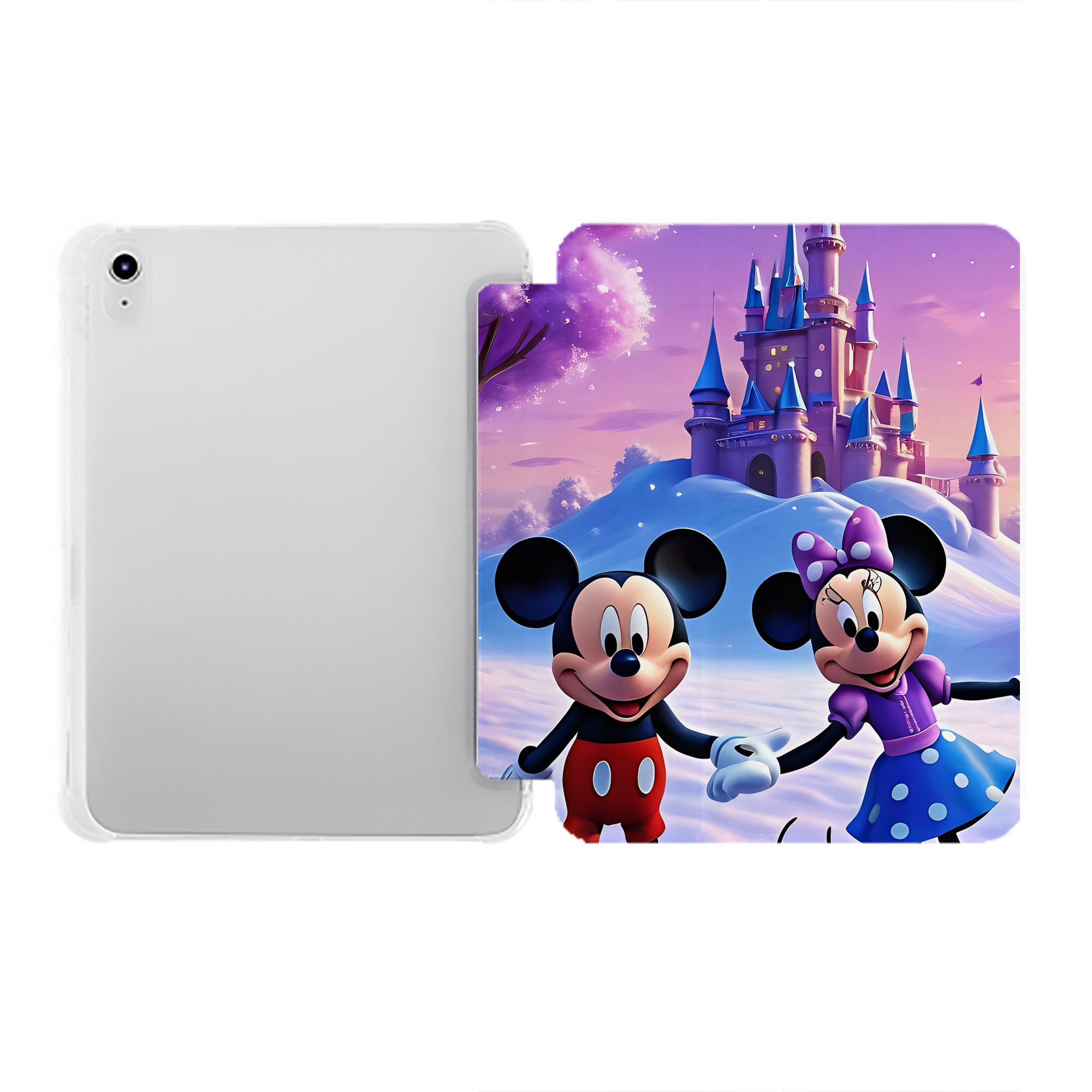（画像用） ミッキーマウス Mickey Mouse IPad ケース ペン収納付き 三つ折りスタンド PUレザー×シリコン 対応機種9.5/10.5/10.9インチ